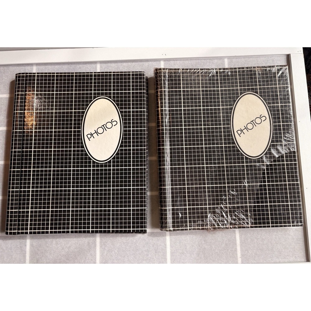2 *BRAND‎ NEW* Vintage 1980's Black & White Photo Albums Self Adhesive Pages